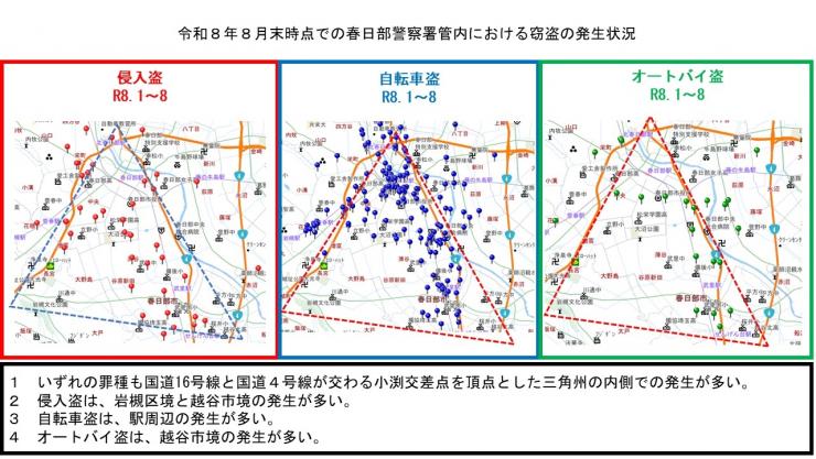 窃盗発生状況1月から8月
