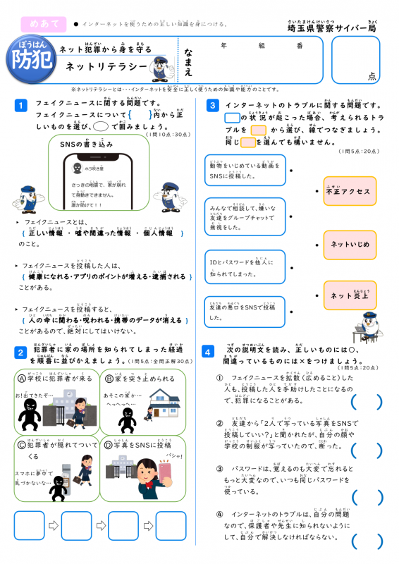 サイバーテスト（ネットリテラシー・表）