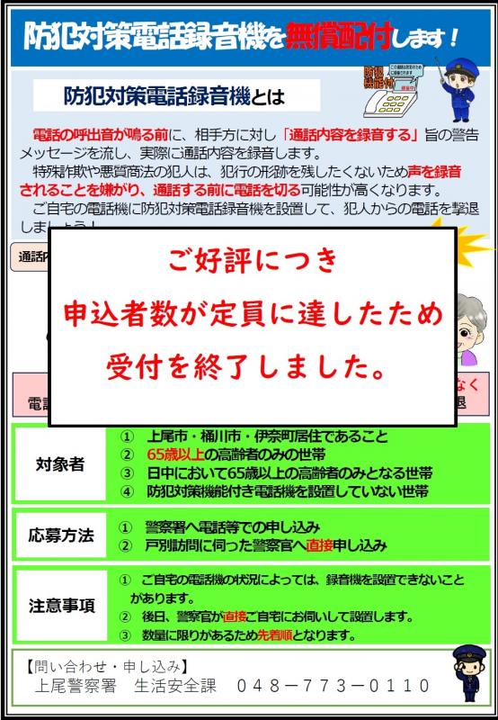 防犯対策電話録音機