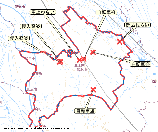 北本市　地図　7月14日から