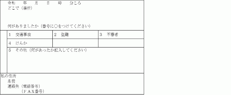 令和版ファックス送信用紙（例）