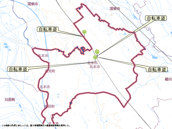 北本市　地図　8月25日から