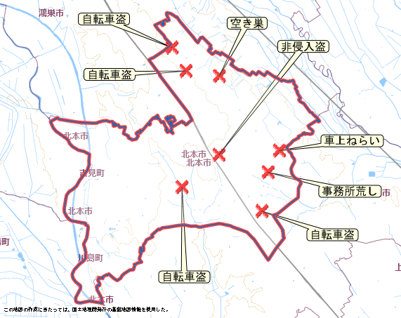 北本市　地図　2月9日から