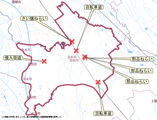 北本市　地図　3月23日から