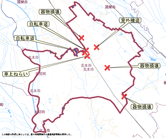 北本市　地図　4月13日から