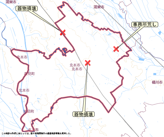 北本市　地図　4月20日から