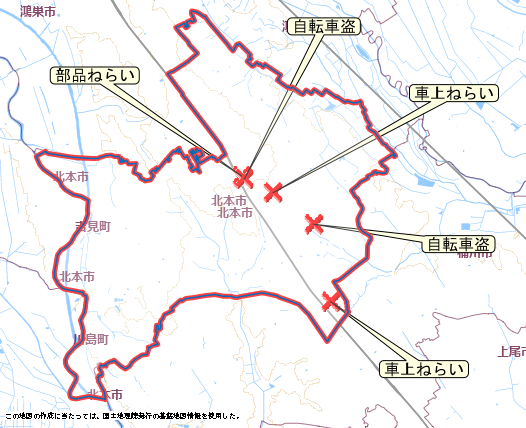 北本市　地図　6月22日から