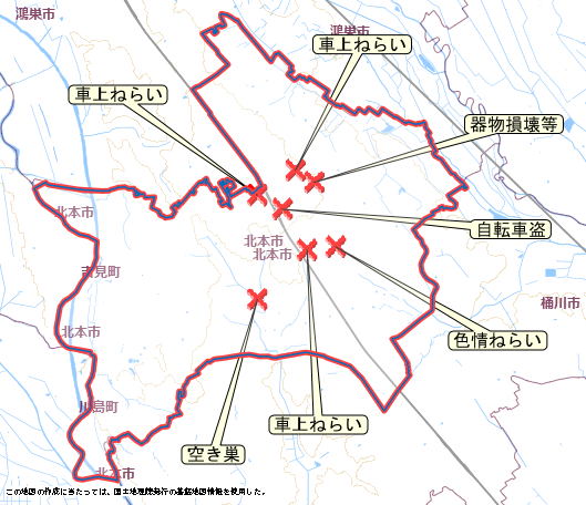 鴻巣市　地図　7月6日から