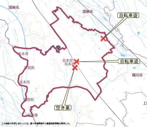 北本市　地図　8月3日から