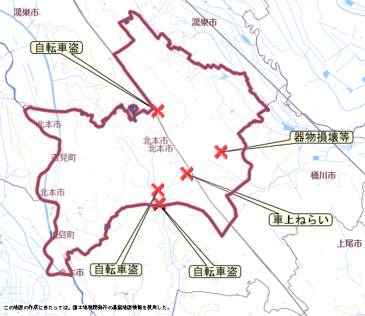 北本市　地図　8月10日から