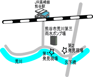 事件が起こった場所の地図